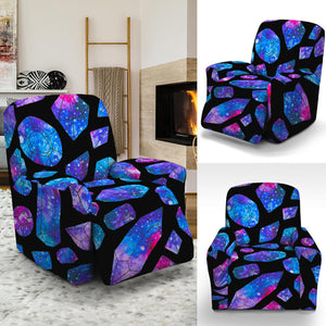 Blue Crystal Cosmic Galaxy Space Print Recliner Slipcover