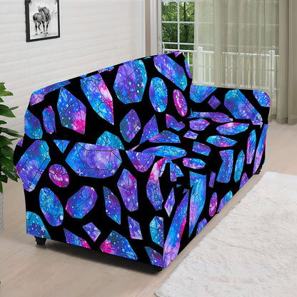 Blue Crystal Cosmic Galaxy Space Print Sofa Cover