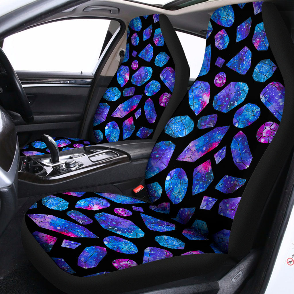 Blue Crystal Cosmic Galaxy Space Print Universal Fit Car Seat Covers