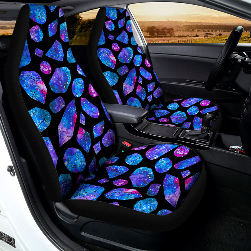 Blue Crystal Cosmic Galaxy Space Print Universal Fit Car Seat Covers