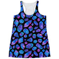 Blue Crystal Cosmic Galaxy Space Print Women's Racerback Tank Top