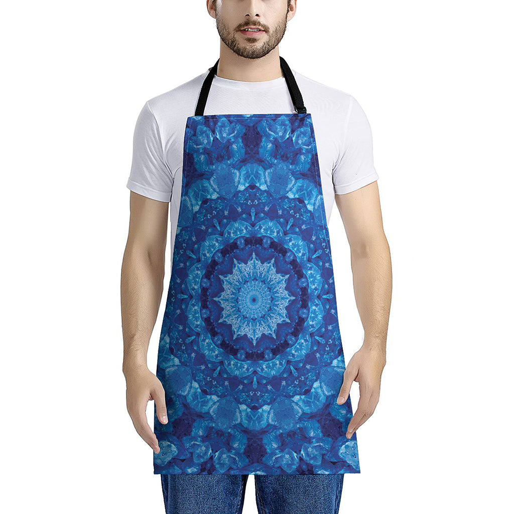 Blue Crystal Kaleidoscope Print Apron