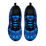 Blue Crystal Kaleidoscope Print Black Sneakers