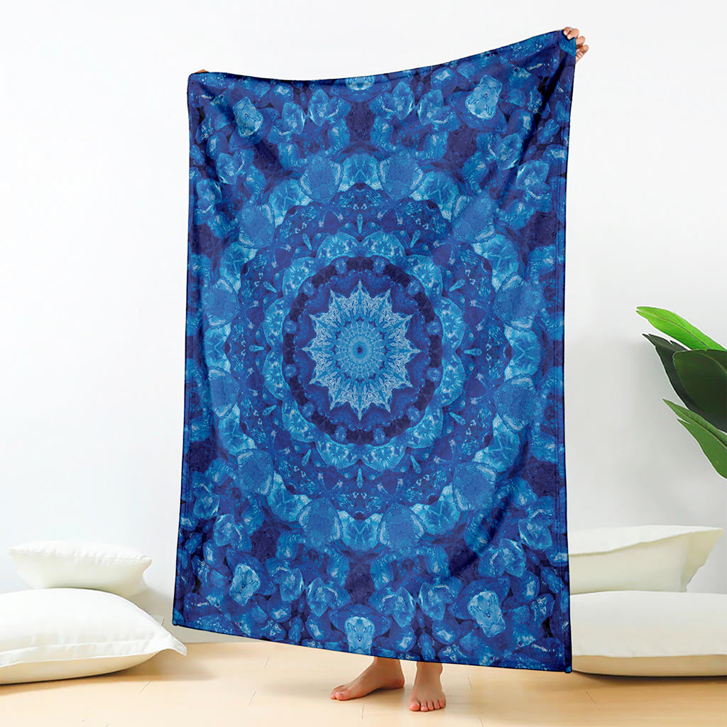 Blue Crystal Kaleidoscope Print Blanket