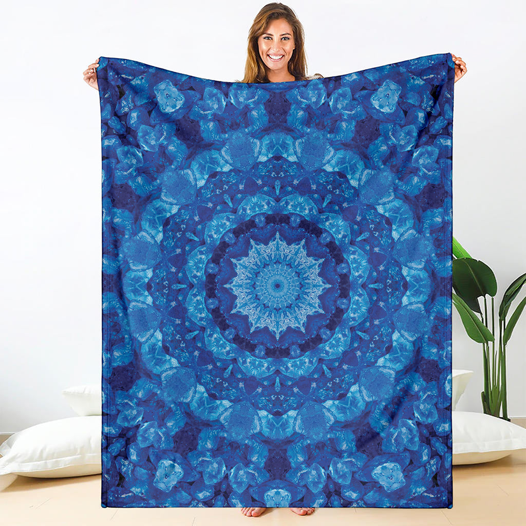 Blue Crystal Kaleidoscope Print Blanket