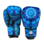 Blue Crystal Kaleidoscope Print Boxing Gloves