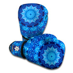 Blue Crystal Kaleidoscope Print Boxing Gloves