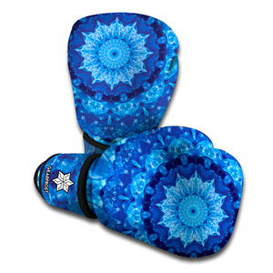 Blue Crystal Kaleidoscope Print Boxing Gloves