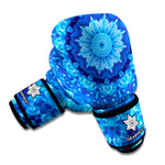 Blue Crystal Kaleidoscope Print Boxing Gloves