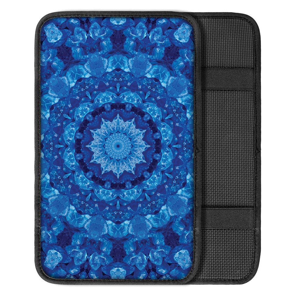 Blue Crystal Kaleidoscope Print Car Center Console Cover