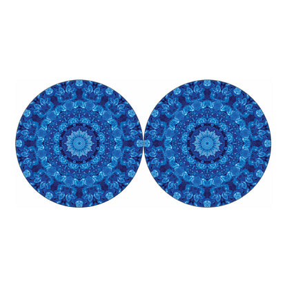 Blue Crystal Kaleidoscope Print Car Coasters