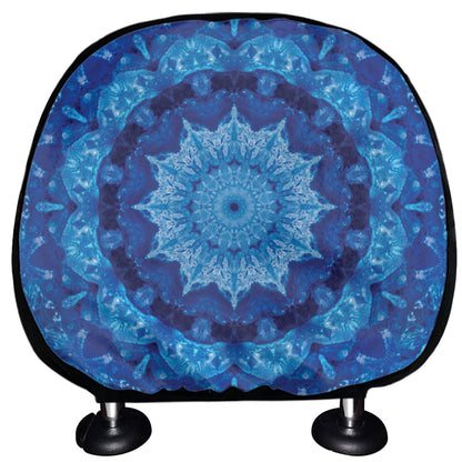 Blue Crystal Kaleidoscope Print Car Headrest Covers