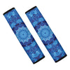 Blue Crystal Kaleidoscope Print Car Seat Belt Covers