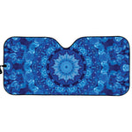 Blue Crystal Kaleidoscope Print Car Sun Shade