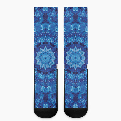 Blue Crystal Kaleidoscope Print Crew Socks