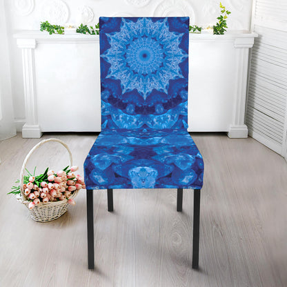 Blue Crystal Kaleidoscope Print Dining Chair Slipcover