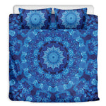 Blue Crystal Kaleidoscope Print Duvet Cover Bedding Set