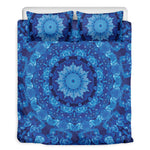 Blue Crystal Kaleidoscope Print Duvet Cover Bedding Set