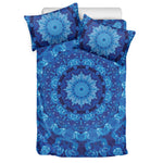 Blue Crystal Kaleidoscope Print Duvet Cover Bedding Set