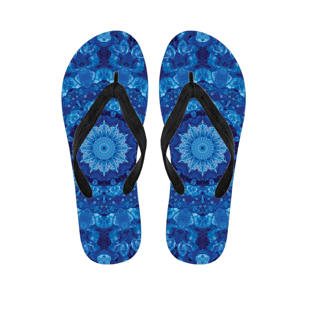 Blue Crystal Kaleidoscope Print Flip Flops