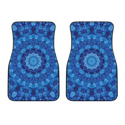 Blue Crystal Kaleidoscope Print Front Car Floor Mats