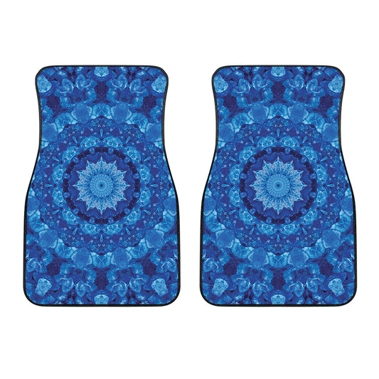 Blue Crystal Kaleidoscope Print Front Car Floor Mats