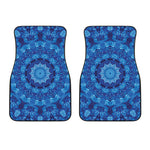 Blue Crystal Kaleidoscope Print Front Car Floor Mats