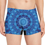 Blue Crystal Kaleidoscope Print Men's Boxer Briefs