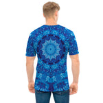 Blue Crystal Kaleidoscope Print Men's T-Shirt