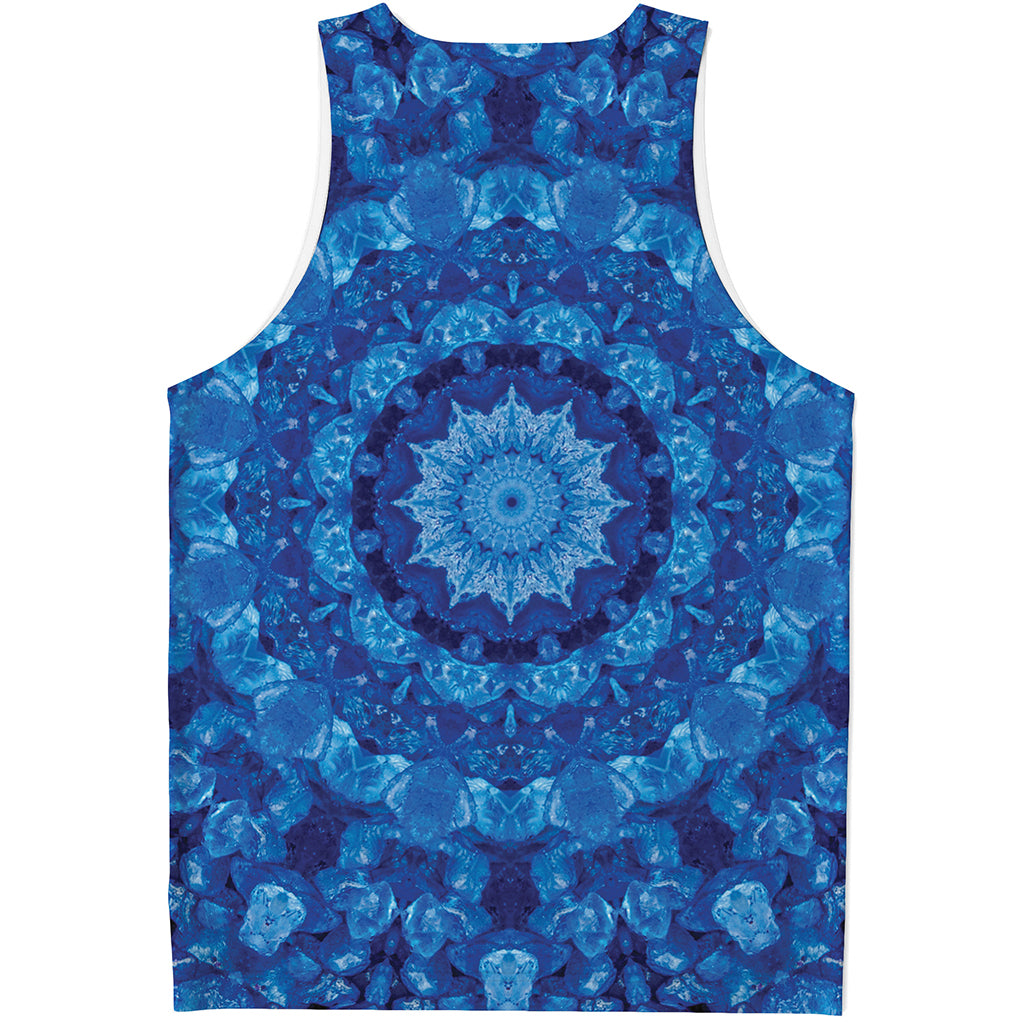 Blue Crystal Kaleidoscope Print Men's Tank Top