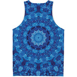 Blue Crystal Kaleidoscope Print Men's Tank Top