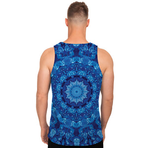 Blue Crystal Kaleidoscope Print Men's Tank Top