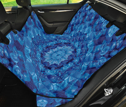 Blue Crystal Kaleidoscope Print Pet Car Back Seat Cover