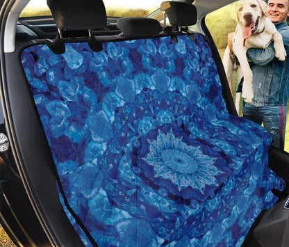 Blue Crystal Kaleidoscope Print Pet Car Back Seat Cover