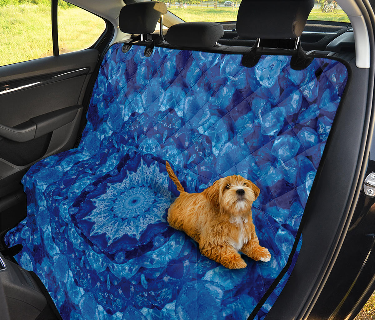 Blue Crystal Kaleidoscope Print Pet Car Back Seat Cover