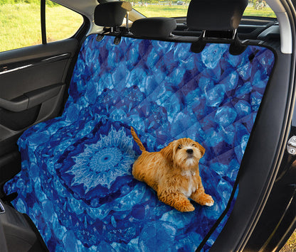 Blue Crystal Kaleidoscope Print Pet Car Back Seat Cover