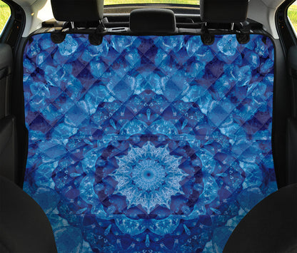 Blue Crystal Kaleidoscope Print Pet Car Back Seat Cover