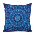 Blue Crystal Kaleidoscope Print Pillow Cover