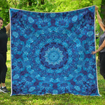 Blue Crystal Kaleidoscope Print Quilt