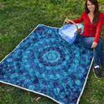 Blue Crystal Kaleidoscope Print Quilt
