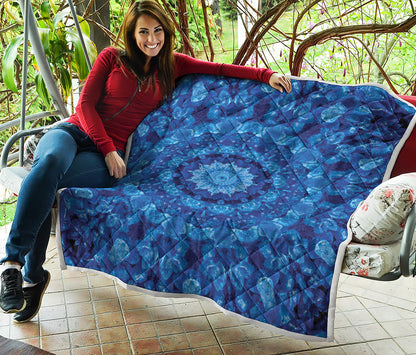 Blue Crystal Kaleidoscope Print Quilt