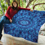 Blue Crystal Kaleidoscope Print Quilt