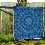 Blue Crystal Kaleidoscope Print Quilt