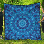 Blue Crystal Kaleidoscope Print Quilt
