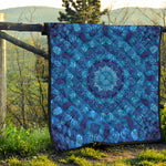 Blue Crystal Kaleidoscope Print Quilt