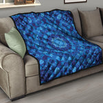 Blue Crystal Kaleidoscope Print Quilt