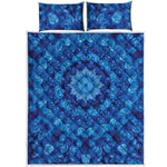 Blue Crystal Kaleidoscope Print Quilt Bed Set