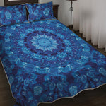 Blue Crystal Kaleidoscope Print Quilt Bed Set