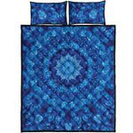 Blue Crystal Kaleidoscope Print Quilt Bed Set