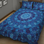 Blue Crystal Kaleidoscope Print Quilt Bed Set